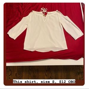 Airy 3/4 sleeves off shoulder white blouse